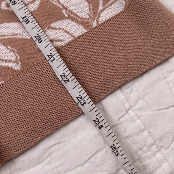 NWT Loft 100% Cotton Leaf Design Tan Cardigan size Medium - Picture 7 of 7